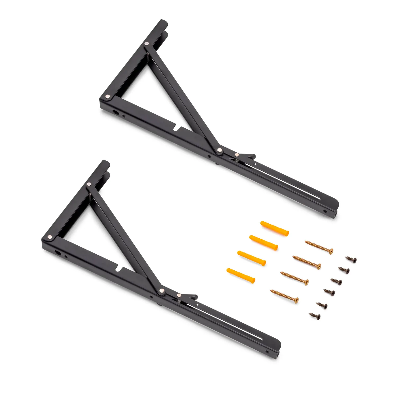 Emuca reggipiani pieghevoli 303 mm neri set 2 pezzi 50 kg