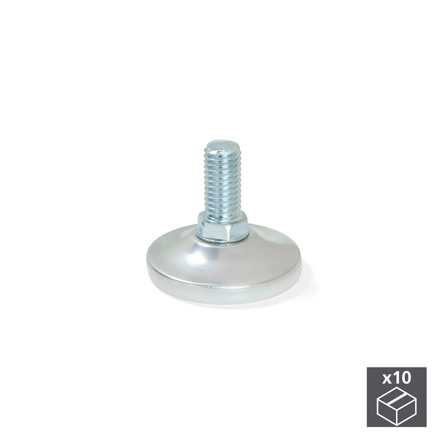Emuca 2020764 Piedino Regolabile M10 Set 10 Pezzi Cromato