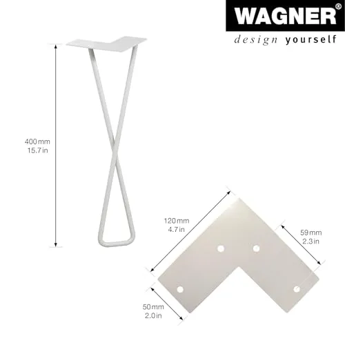 Wagner Hairpin Leg 12834601 gamba tavolo grigia 40 cm