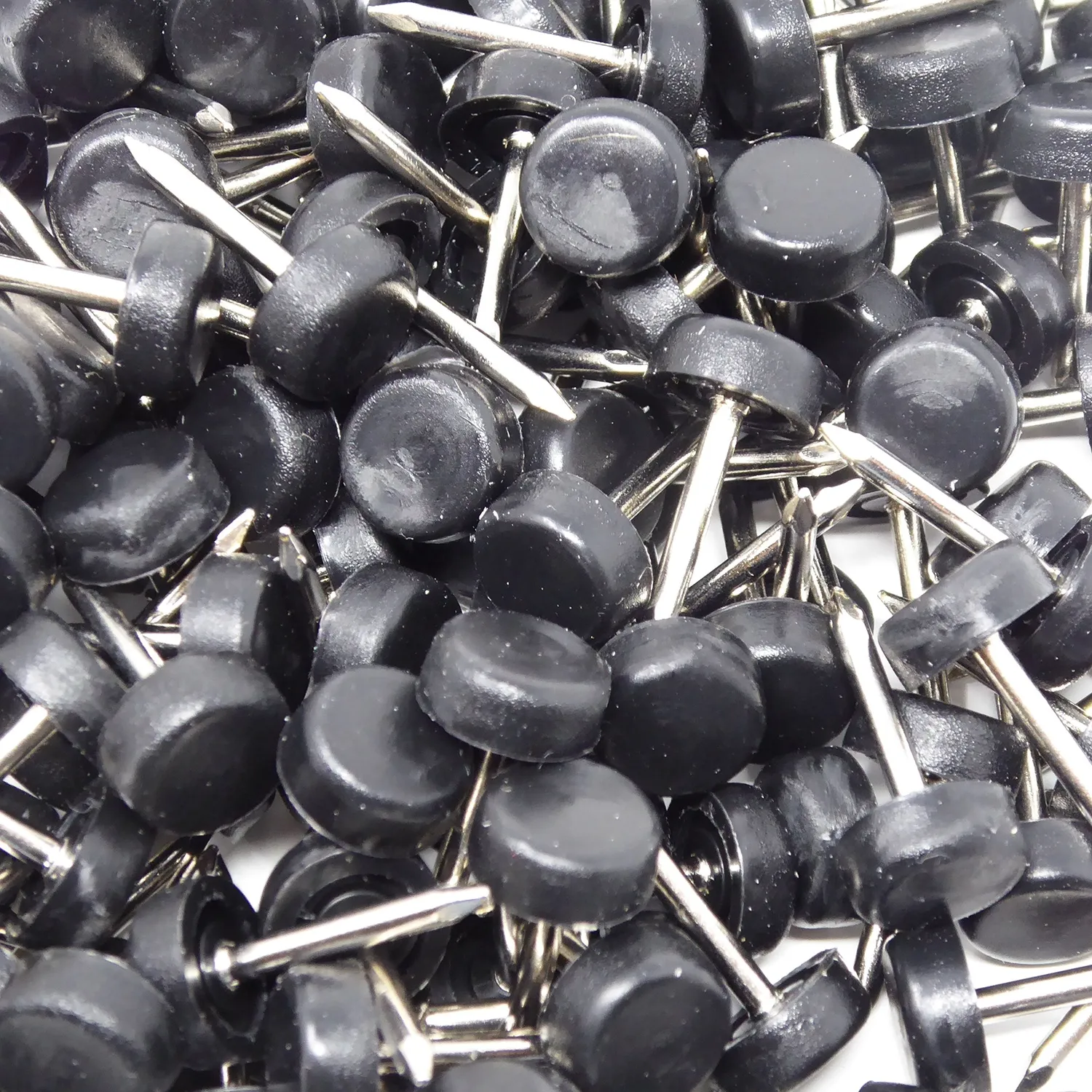 Adsamm pattini plastica con chiodo neri 100 pezzi 10 mm