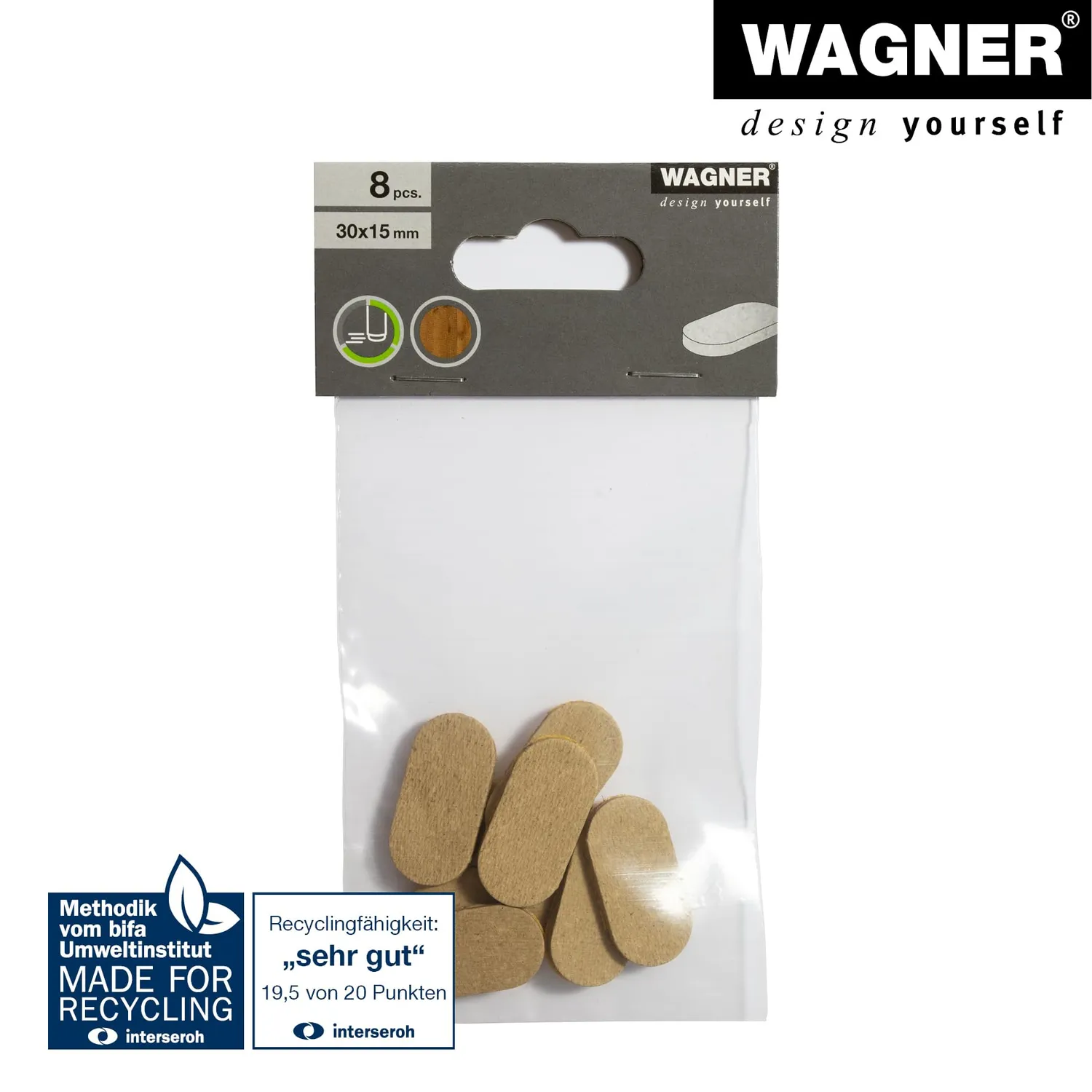 Wagner SYNO 16103099 EH 1030 feltrini adesivi marroni 8 pezzi