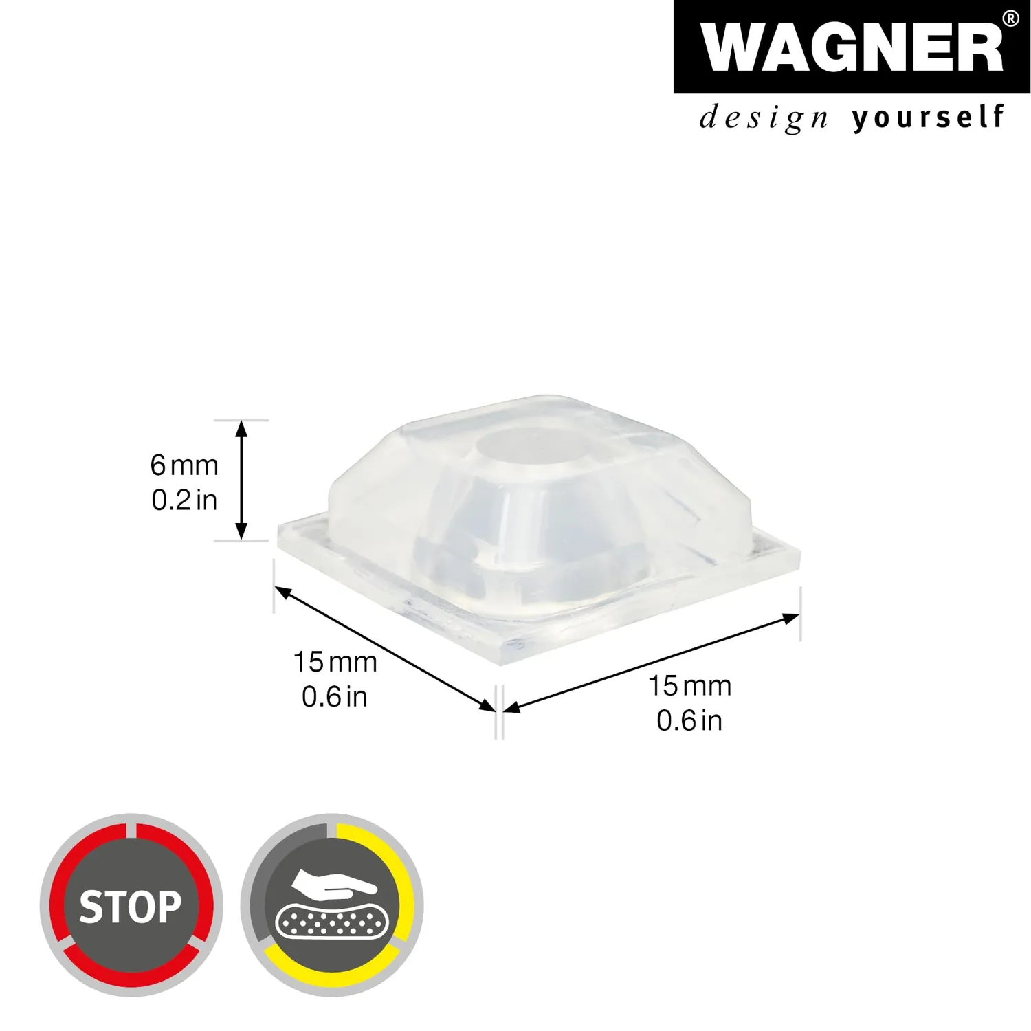 Wagner 15311599 paracolpi trasparenti 8 pezzi 15 mm