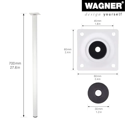 Wagner Classic ST 1670 gamba tavolo 700 mm bianca