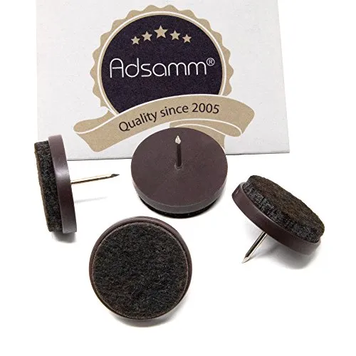 Adsamm feltrini con chiodo marroni 4 pezzi Ø 28 mm base feltro