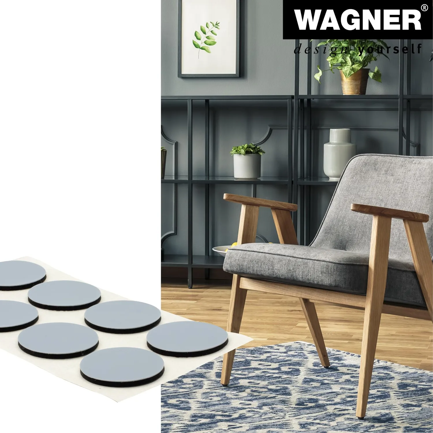 Wagner EH 1120 pattini PTFE adesivi 16 pezzi Ø20 mm scorrevoli