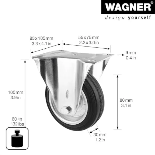 Wagner RO 8184 rotella fissa morbida 80 mm 1 pz