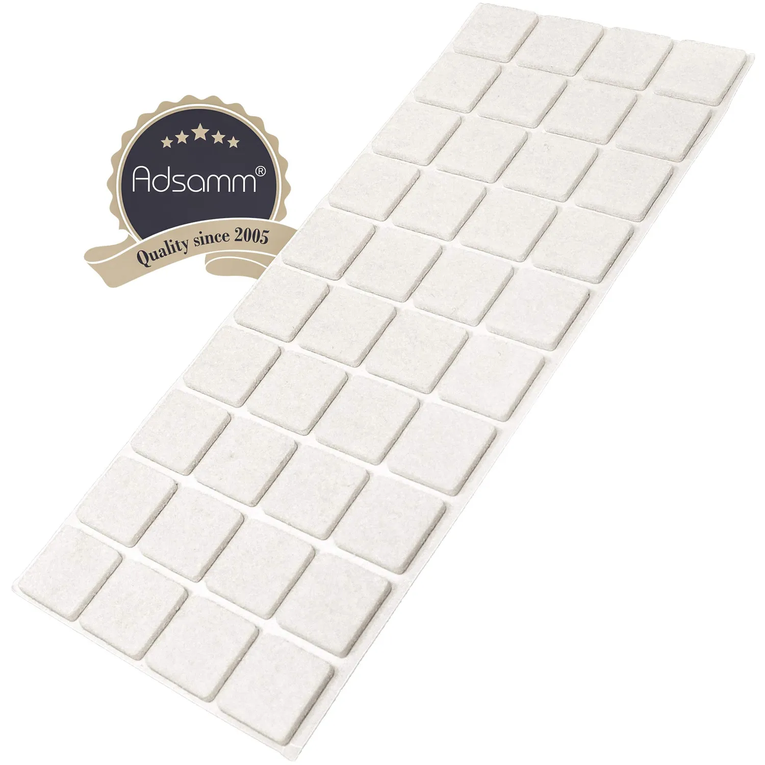 Adsamm feltrini autoadesivi 25x25 mm bianchi 40 pezzi