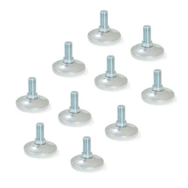 Emuca 2020764 Piedino Regolabile M10 Set 10 Pezzi Cromato