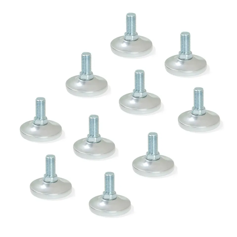 Emuca 2020764 Piedino Regolabile M10 Set 10 Pezzi Cromato