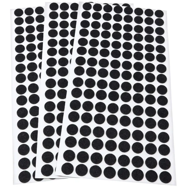 Adsamm feltrini ultrasottili tondi Ø12 mm neri 384 pezzi viscosa
