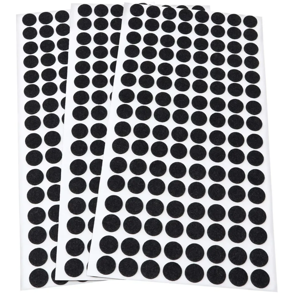 Adsamm feltrini ultrasottili tondi Ø12 mm neri 384 pezzi viscosa