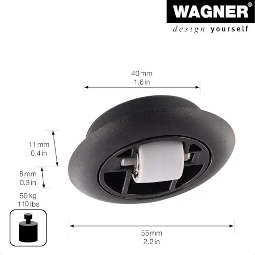 Wagner RO 7094 mini rullo a incasso nero 50 kg