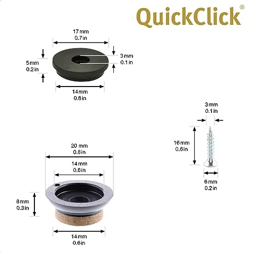 Wagner QuickClick 16781600 feltrini avvitare SYNO Slim 20 mm 4 pezzi