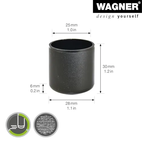 Wagner 15061799 tappi rotondi neri 4 pezzi