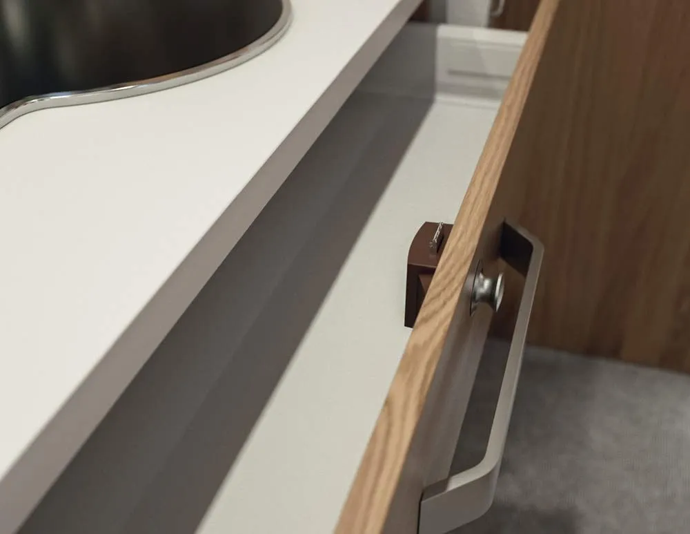 Gedotec serratura push-lock per camper marrone 15 mm 1 pz