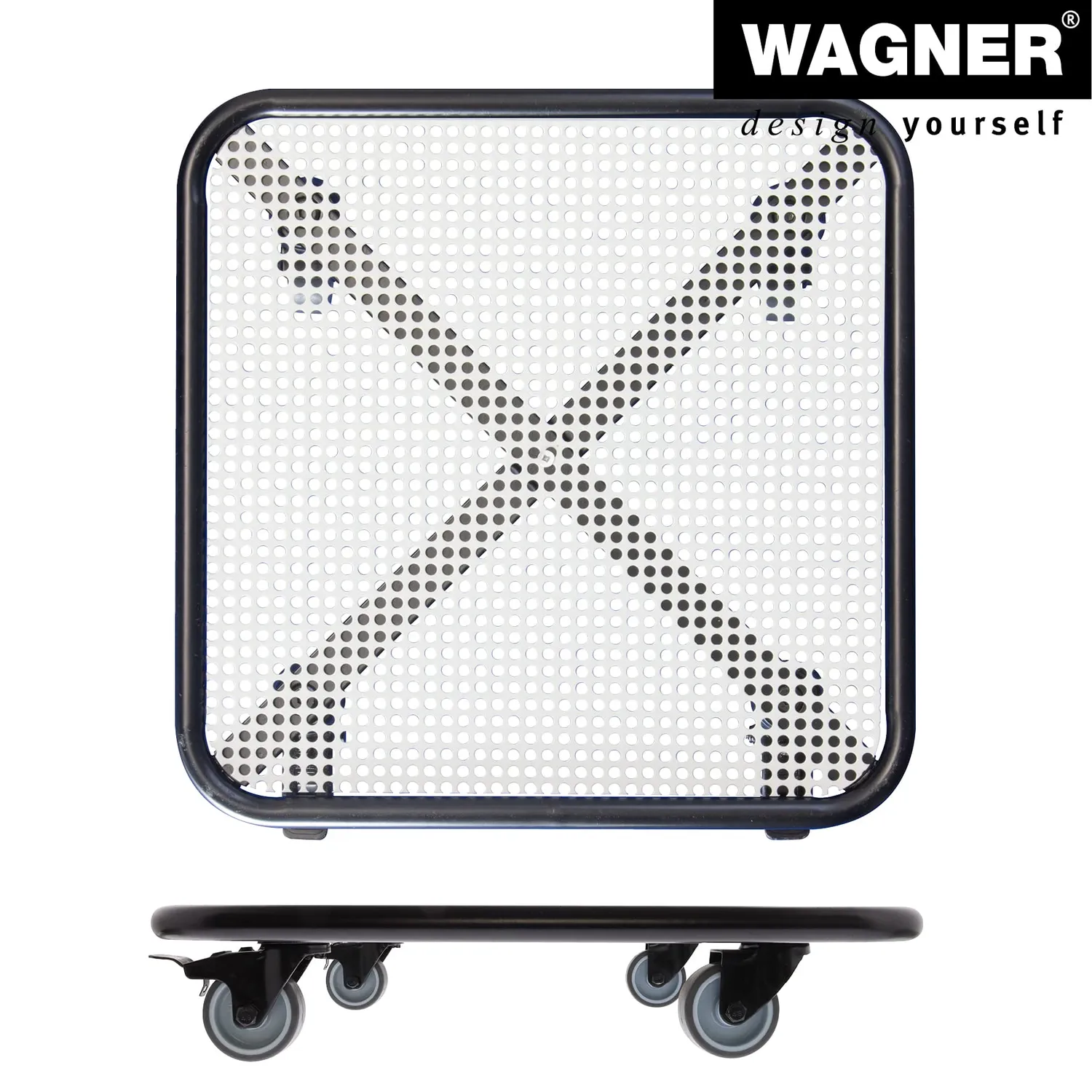 Wagner Black White GH 7018 portavasi ruote 38x38 cm