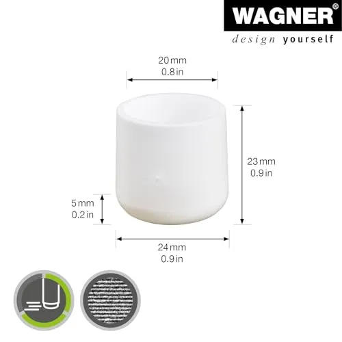 Wagner EH 0621 15062199 tappi tubo acciaio bianchi 20/24mm 4 pezzi