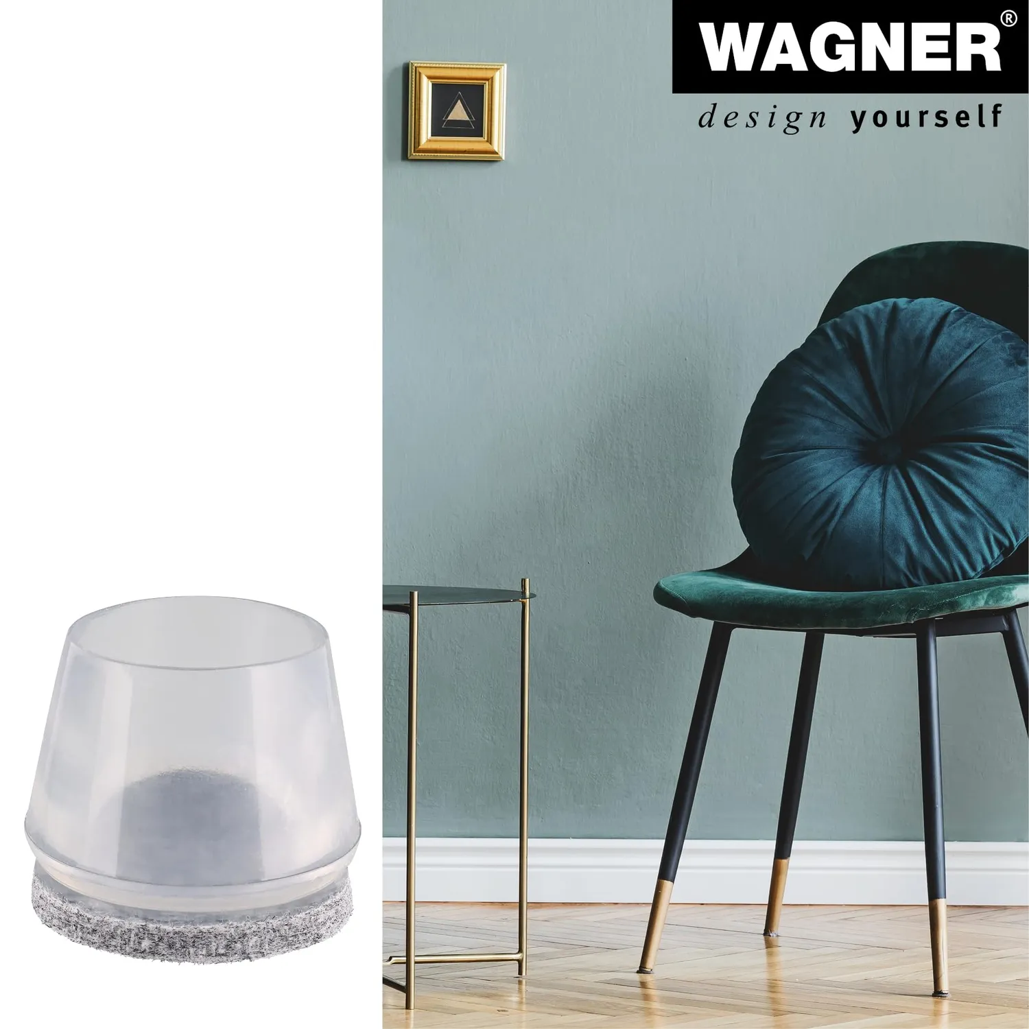 Wagner EH 0568 tappi tubi acciaio 4 pezzi trasparenti feltro