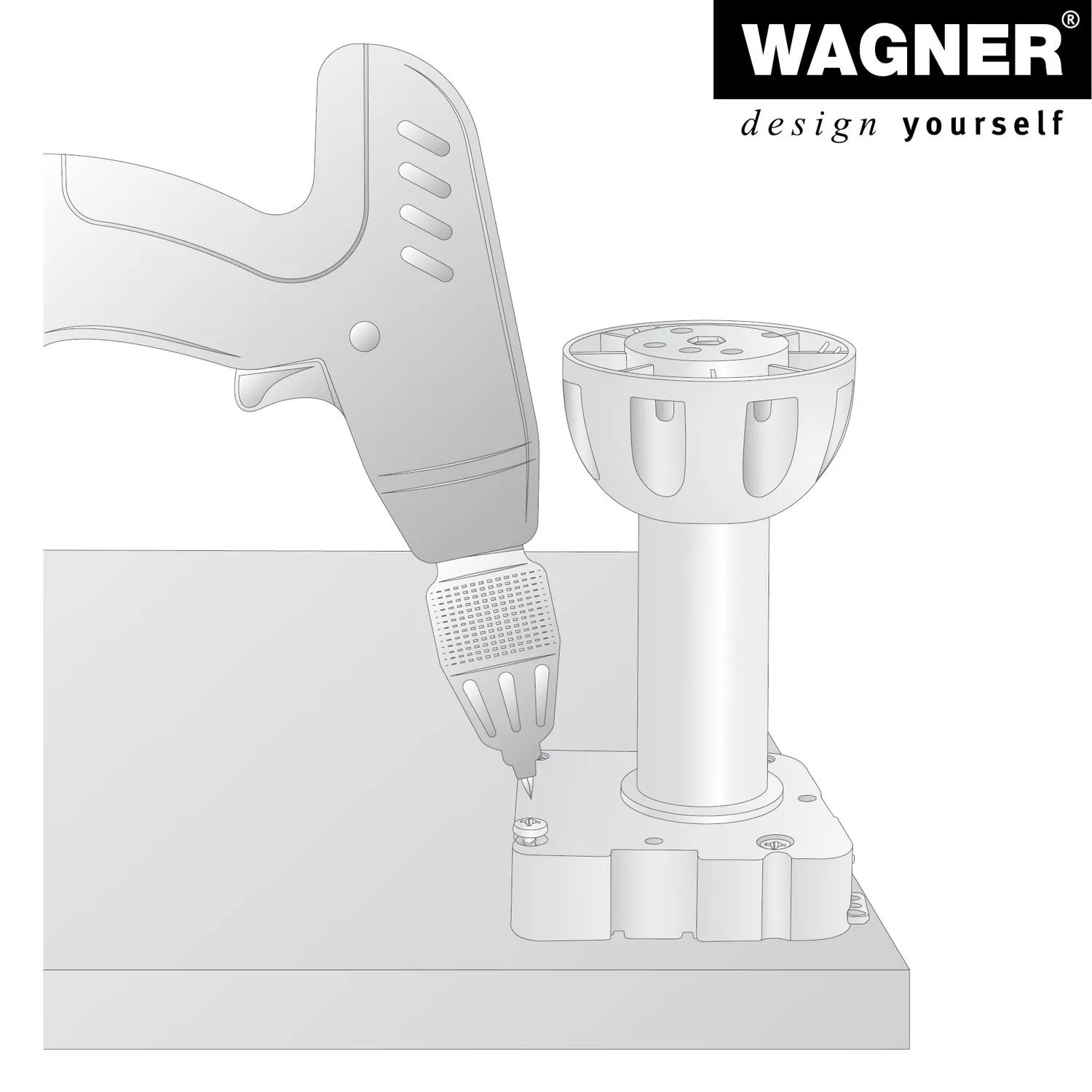 Wagner 12040200 piedino regolabile nero 150-170 mm