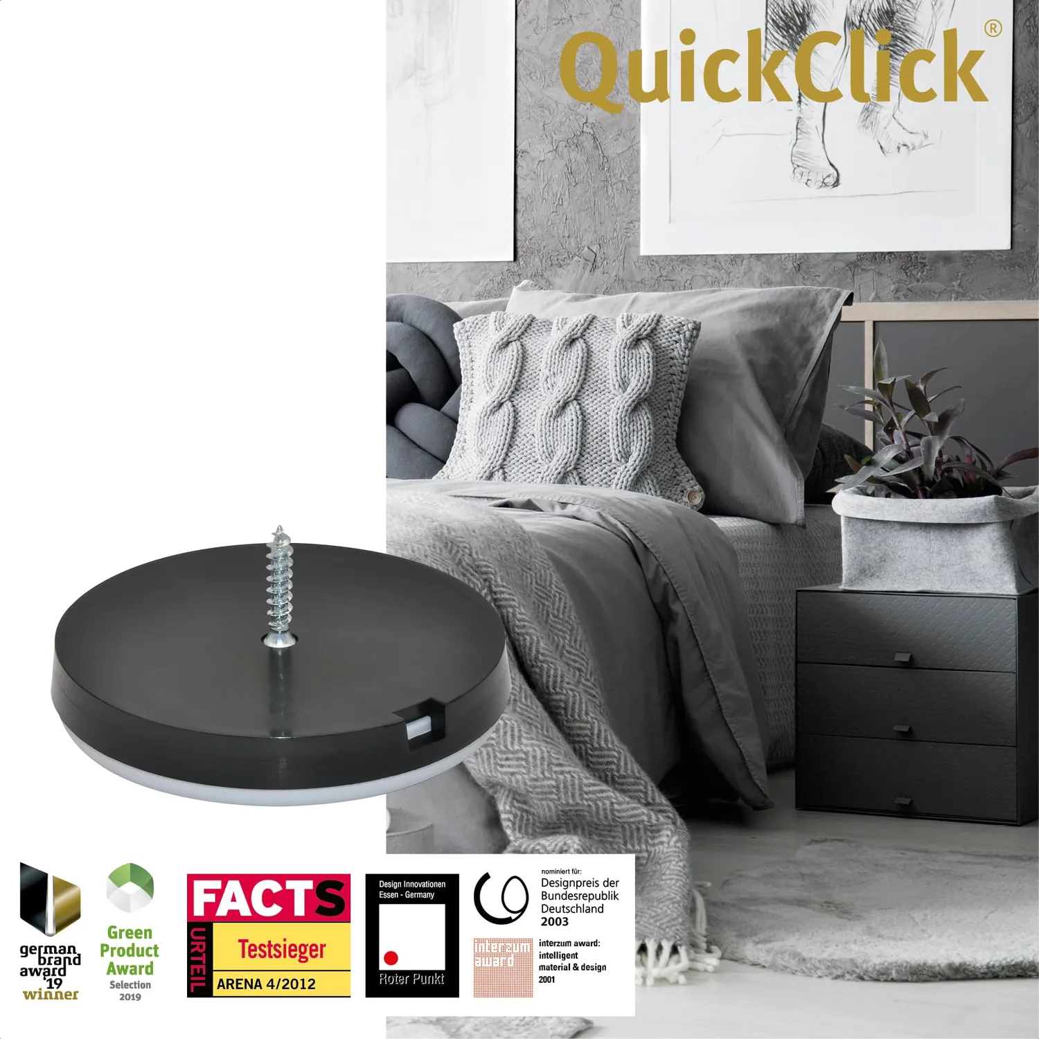 Wagner QuickClick scivoli avvitare ø 50 mm plastica Hyper 4 pezzi