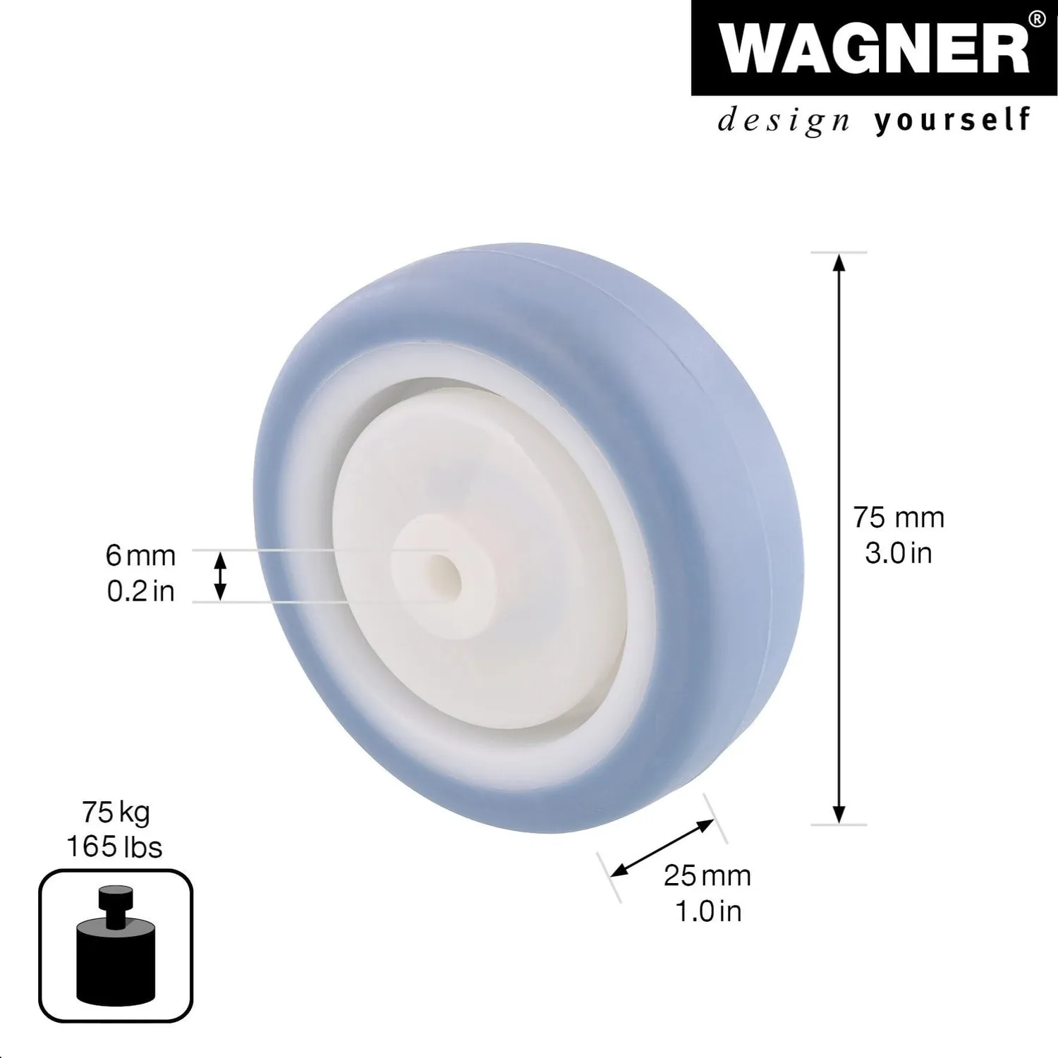 Wagner RO 6776 Deluxe ruota ricambio 75 mm 1 pz morbida