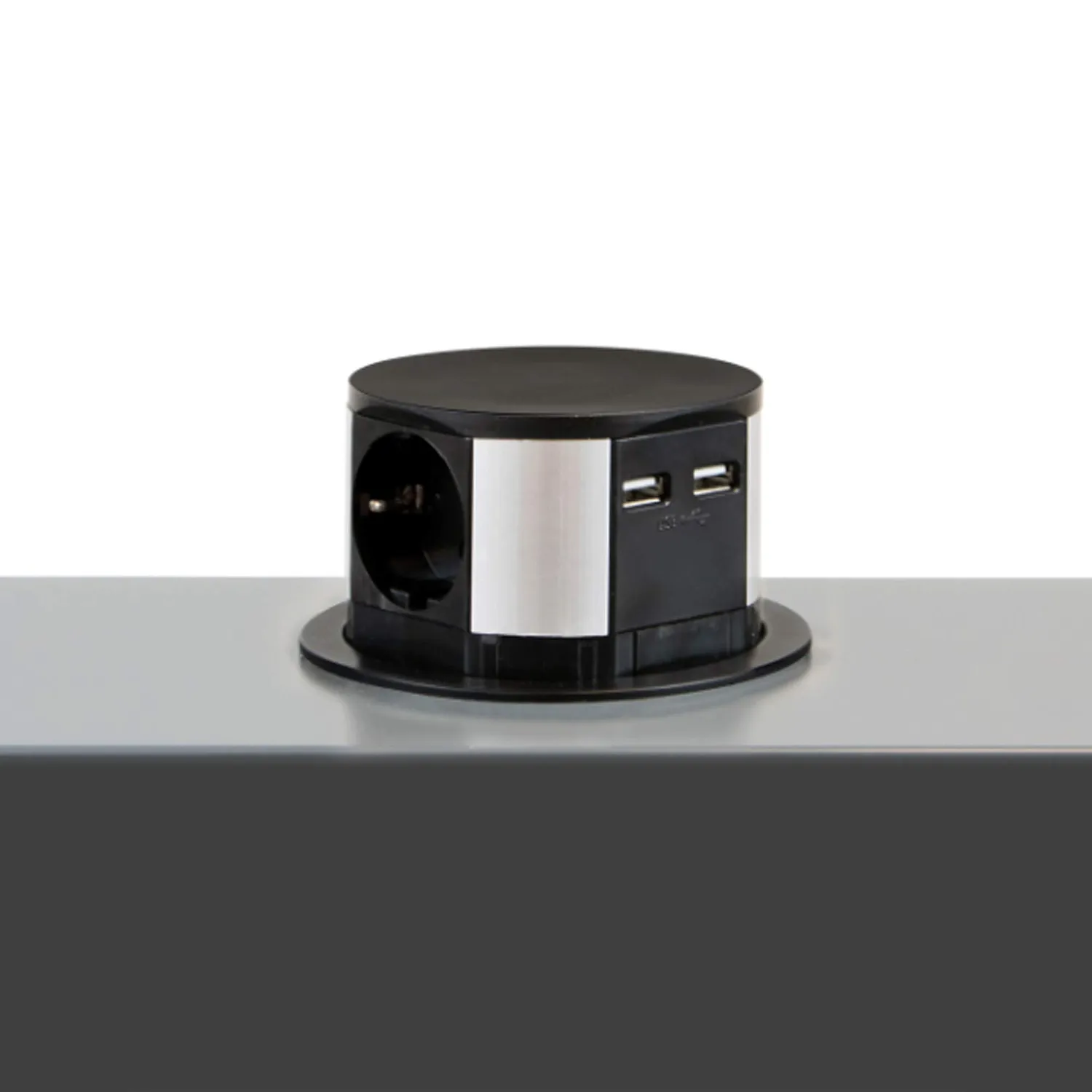 Emuca Torretta Multipresa Scomparsa 3 Prese+2 USB
