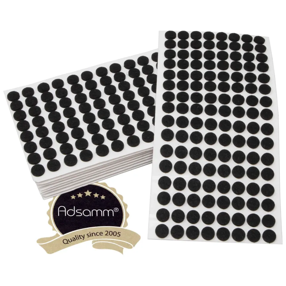 Adsamm feltrini autoadesivi tondi Ø12 mm neri 1280 pezzi sintetici