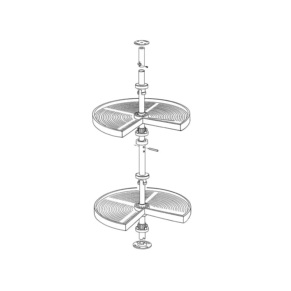 Emuca cestello girevole cucina 3/4 Ø710 mm grigio 2 cestelli