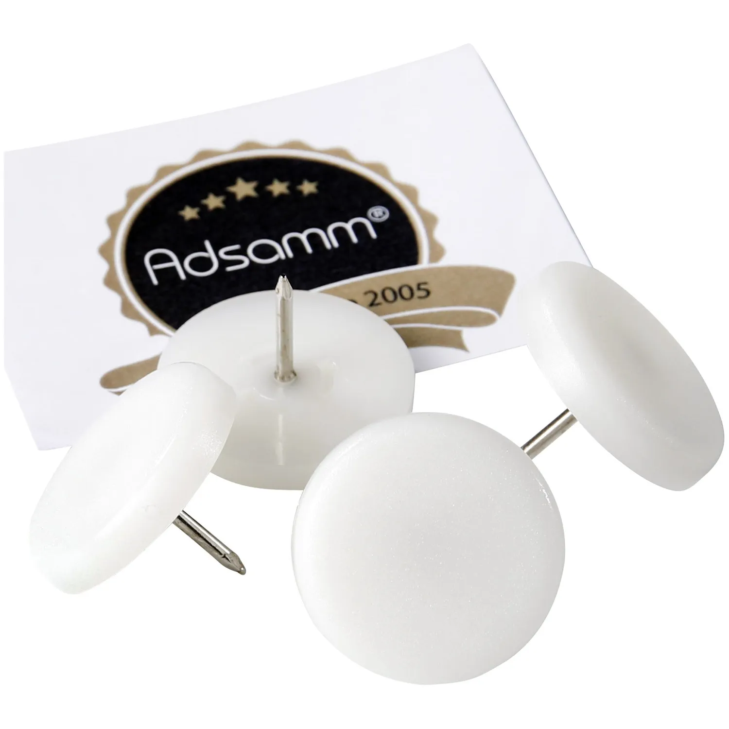 Adsamm PG-N-WH-30 feltrini con chiodo 4 pz Ø30 mm bianchi