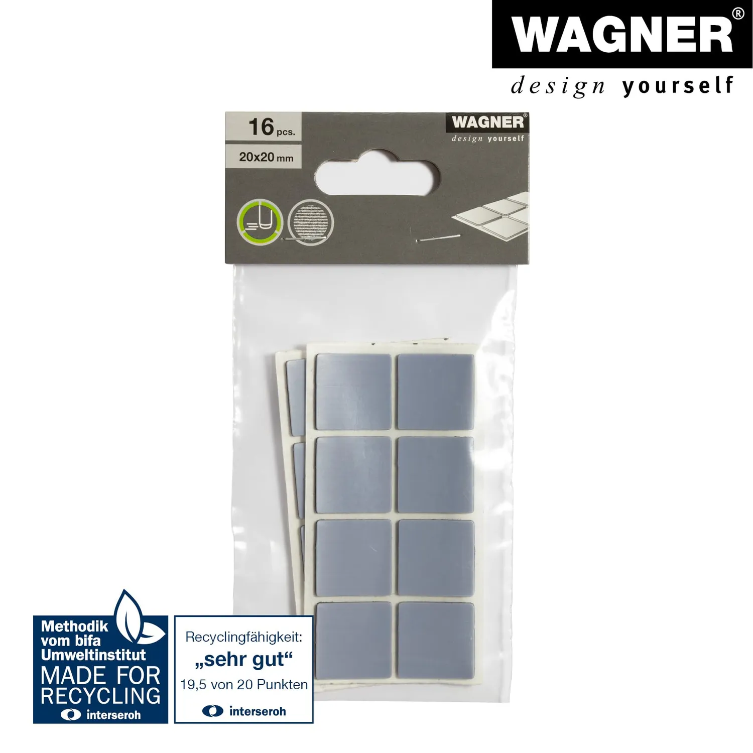 Wagner EH 1220 16122099 pattini PTFE 16 pezzi quadrati autoadesivi