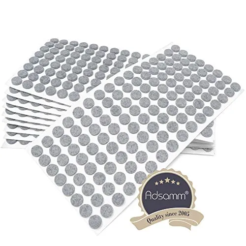 Adsamm feltrini tondi 12 mm grigio 1280 pezzi autoadesivi 3,5 mm