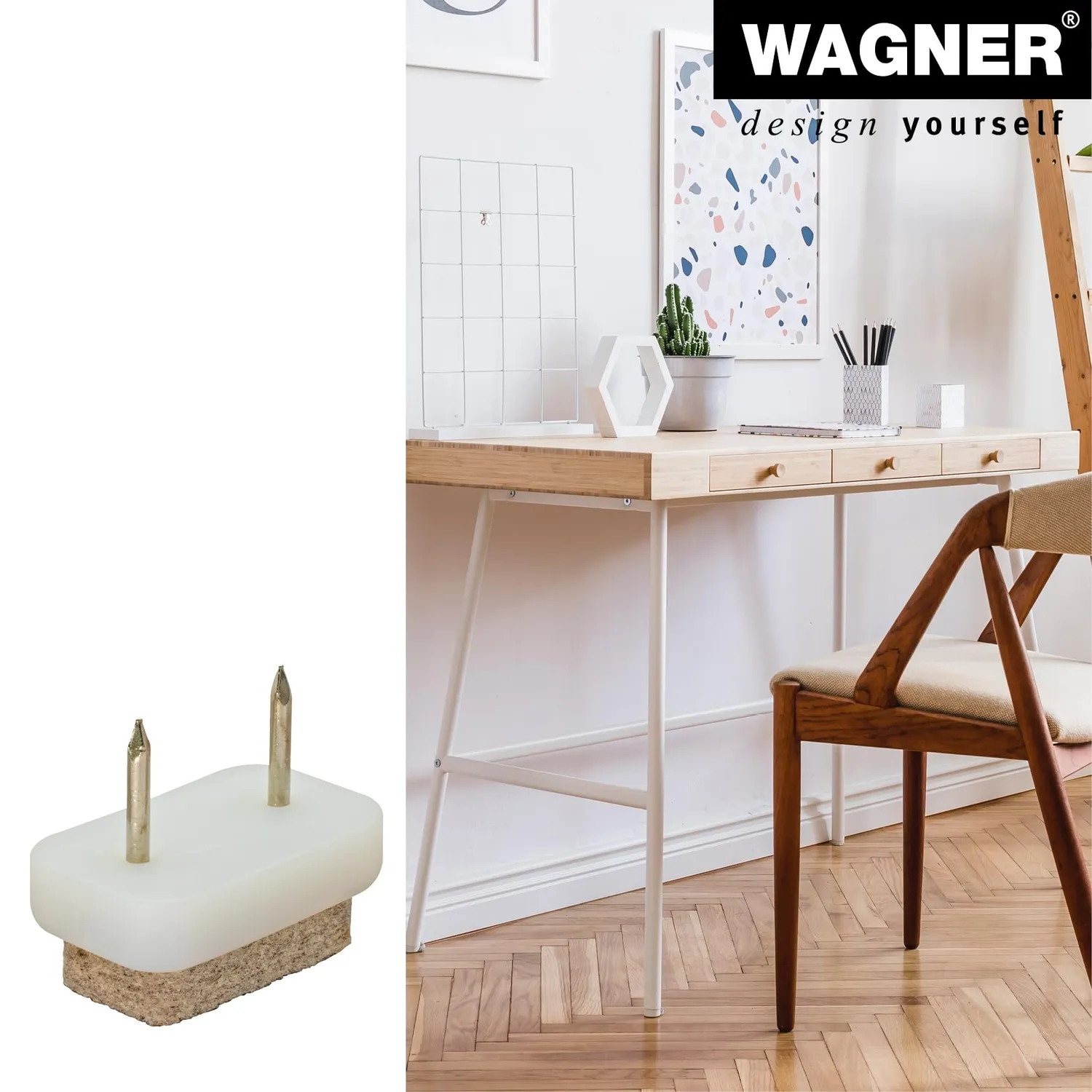 Wagner EH 0830 feltrini da inchiodare 4 pezzi 30x18 mm bianchi