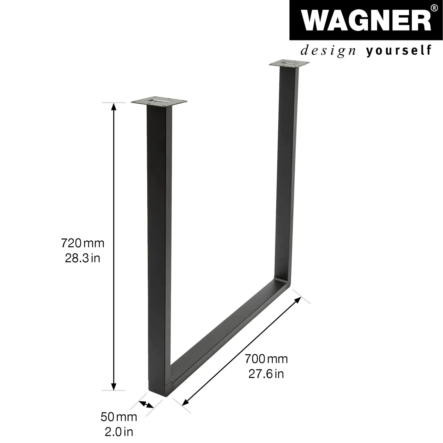 Wagner U ST 5013 gamba industriale 72x70 cm nera