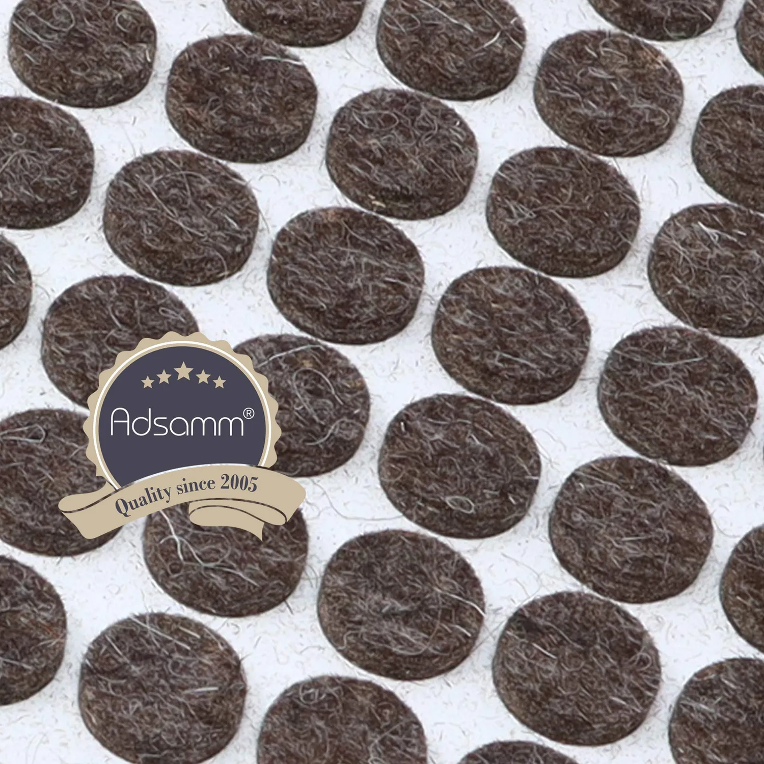Adsamm Quality Feltrini Lana Tondi Ø 12 mm Marroni 384 pz 3 mm