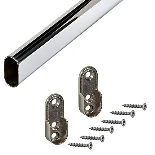 Gedotec asta appendiabiti ovale 1500 mm acciaio cromato 1 pz