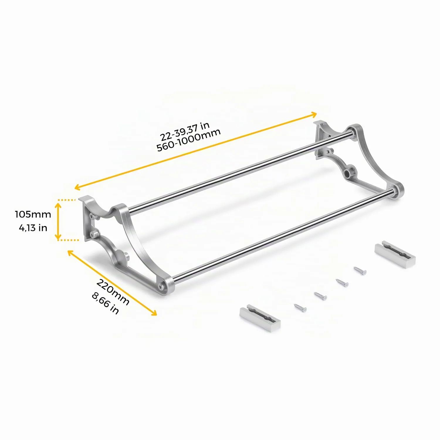 Emuca 6211225 portascarpe armadio grigio 560-1000 mm plastica