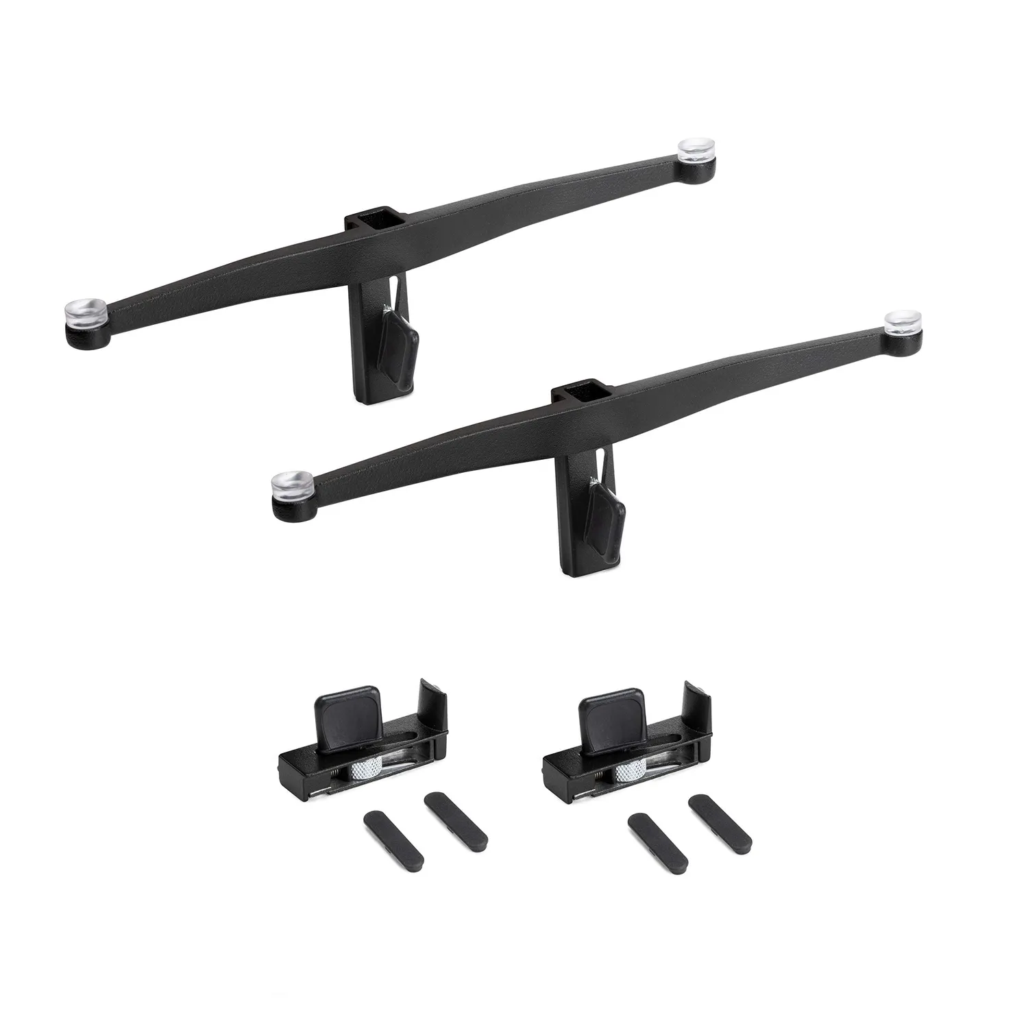 Emuca Zero Set 5 supporti mensole vetro nero testurizzato
