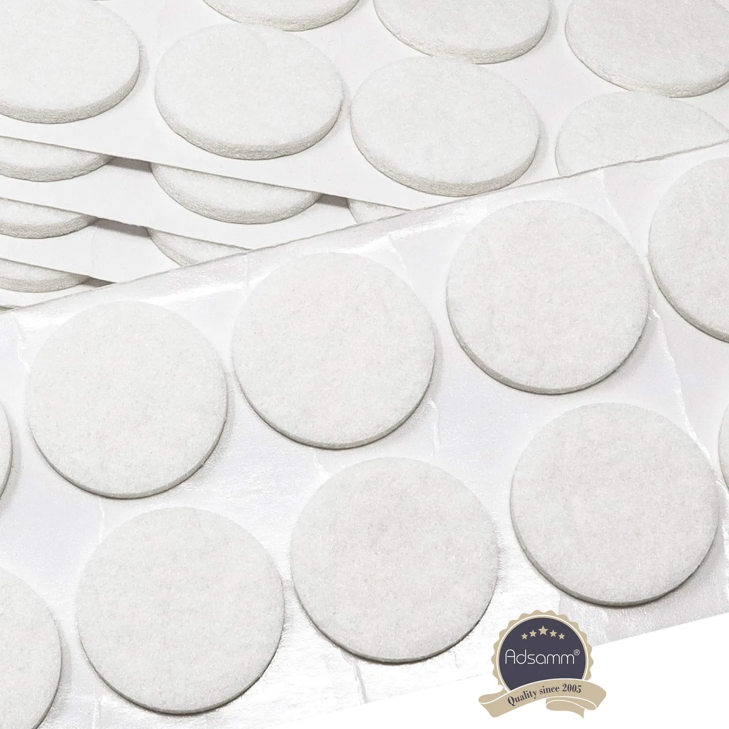 Adsamm Quality Ø 32 mm feltrini autoadesivi 140 pezzi bianchi 3,5mm