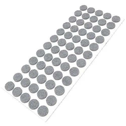 Adsamm Feltrini Rotondi Ø14 mm Grigi 60 Pezzi Autoadesivi