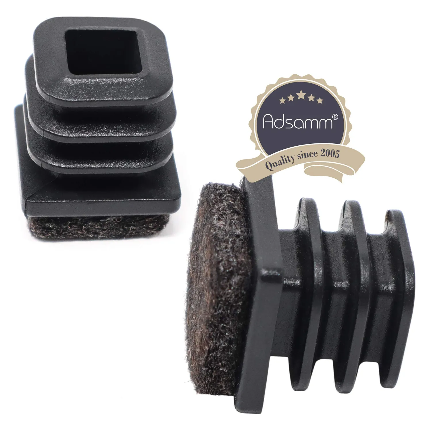 Adsamm puntali quadrati 16-18 mm 100 pezzi con feltro nero