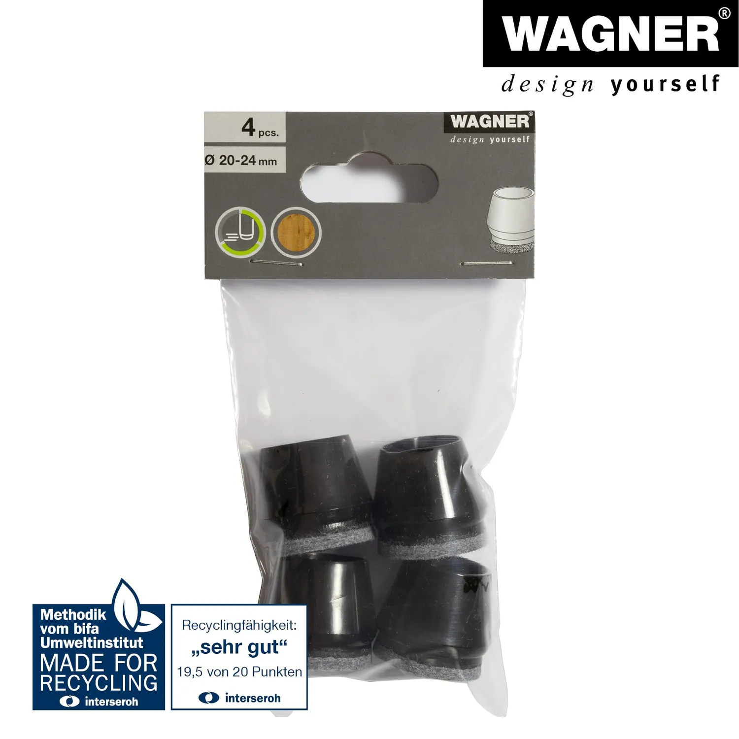 Wagner 15066499 tappi tubi tondi 4 pezzi con feltro
