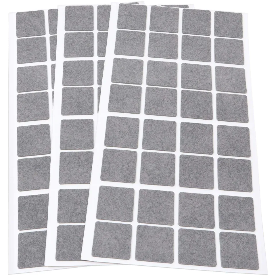 Adsamm ultrasottili feltrini quadrati 25x25 mm grigi 96 pezzi 1,5 mm
