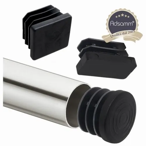 Adsamm Puntali lamellari tondi 16-18 mm tappi neri 16 pezzi