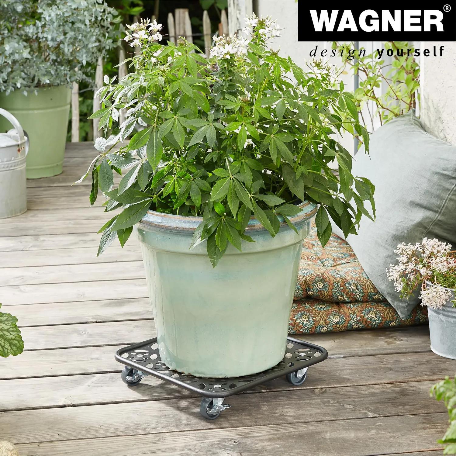 Wagner Black Flower carrello piante 30x30 cm nero 60 kg