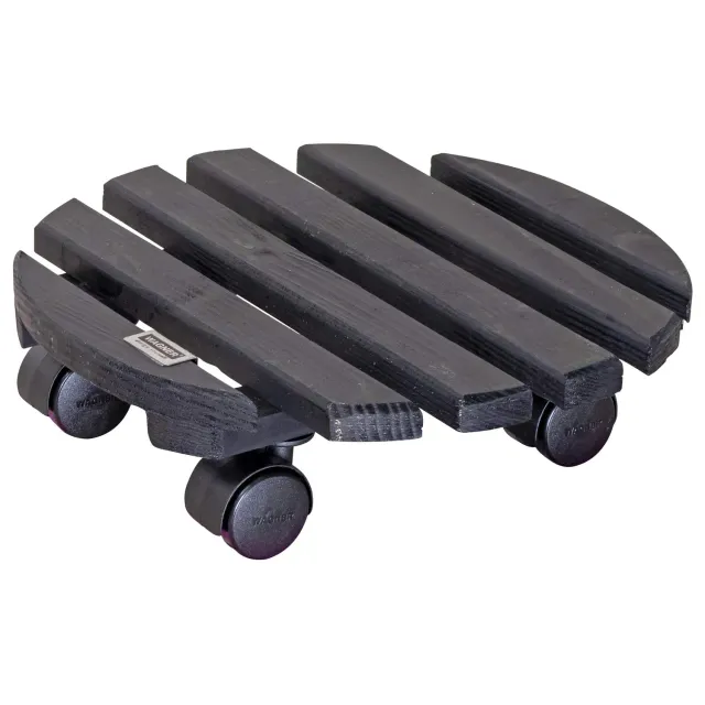 Wagner Nature carrello piante legno nero tondo 29 cm 100 kg