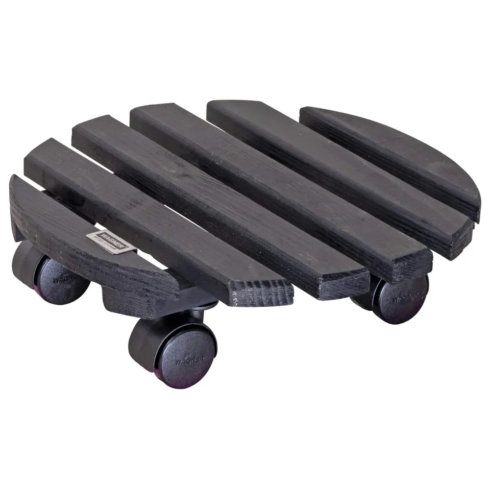 Wagner Nature carrello piante legno nero tondo 29 cm 100 kg