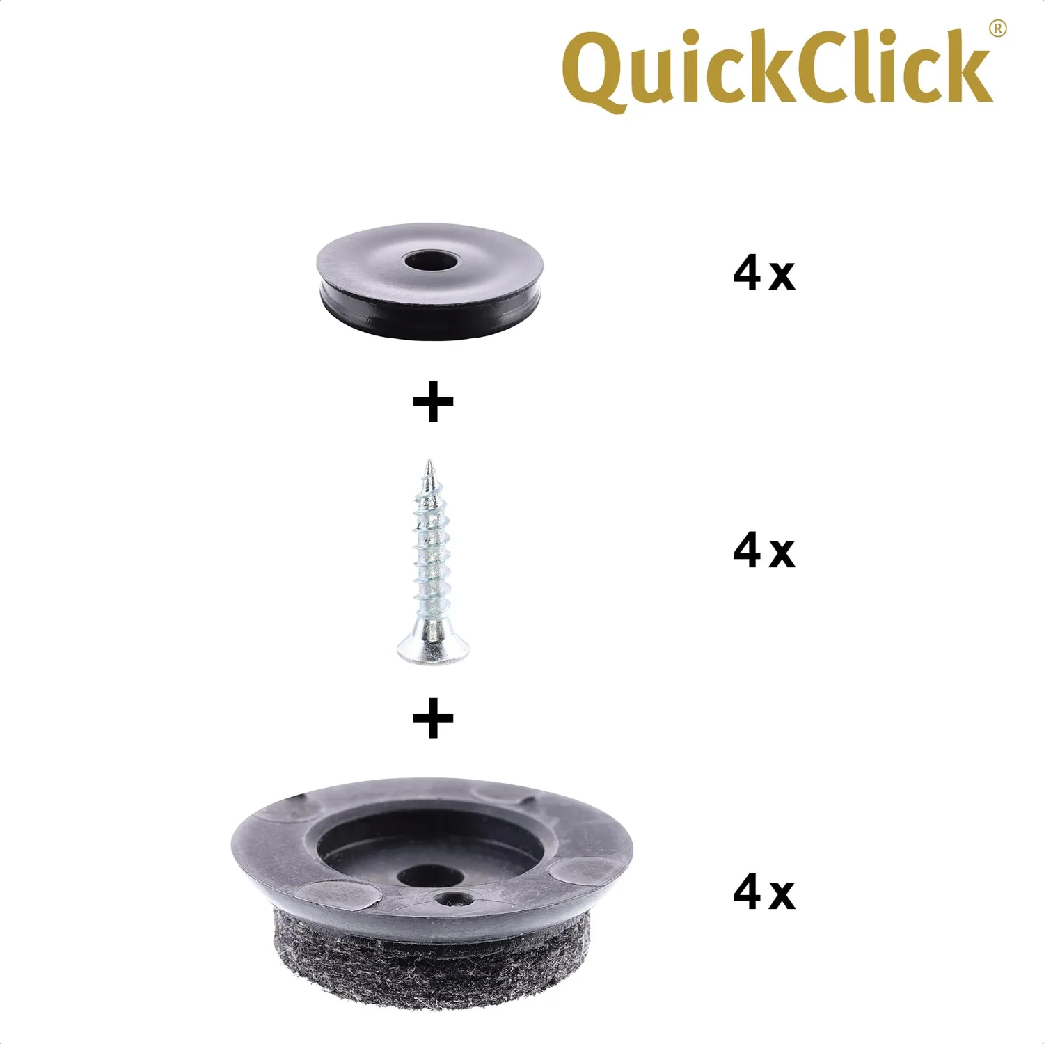 Wagner QuickClick 16791299 feltrini feltro lana 25 mm 4 pezzi