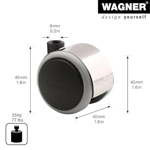 Wagner Design RO1424 rullo mobili morbido 40 mm nero