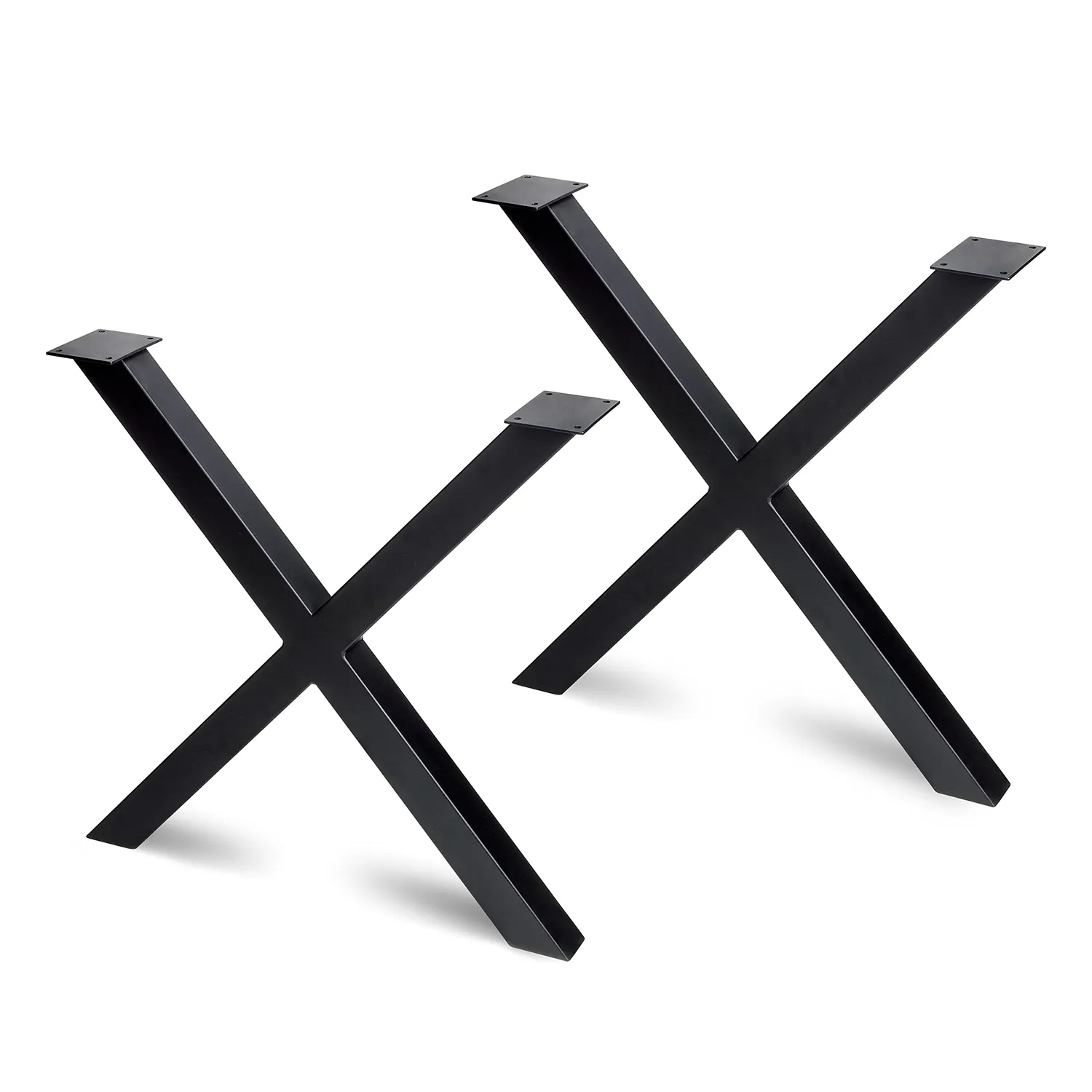 Emuca 695x695 mm gambe tavolo a croce 2 pezzi bianche acciaio