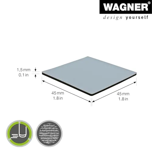 Wagner EH 1245 16124599 slider PTFE adesivi 45x45 mm 4 pezzi grigi